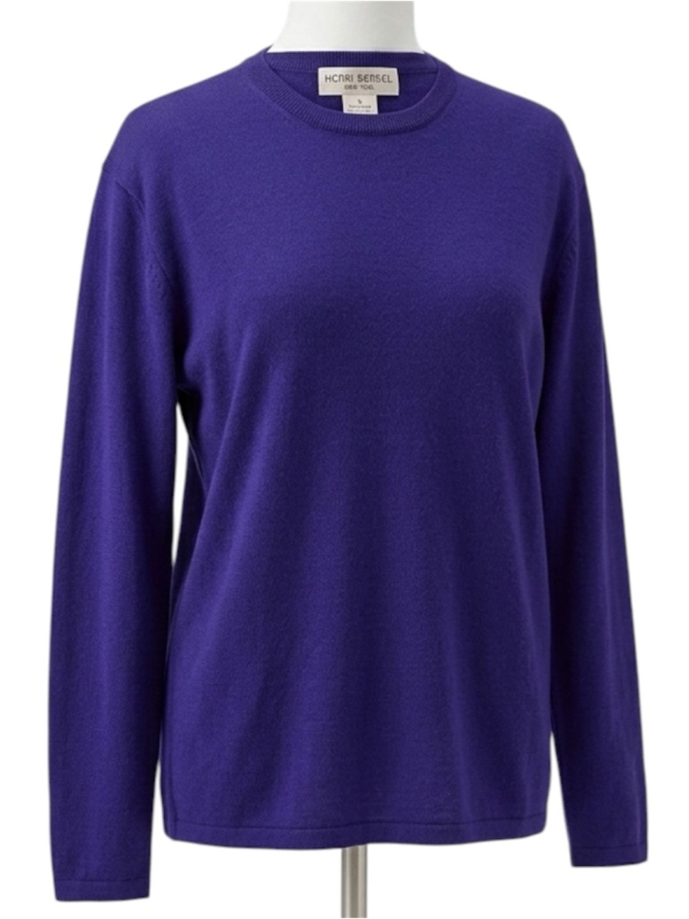 Henri Bendel women Purple Crewneck Sweater extra fine merino wool Italian medium